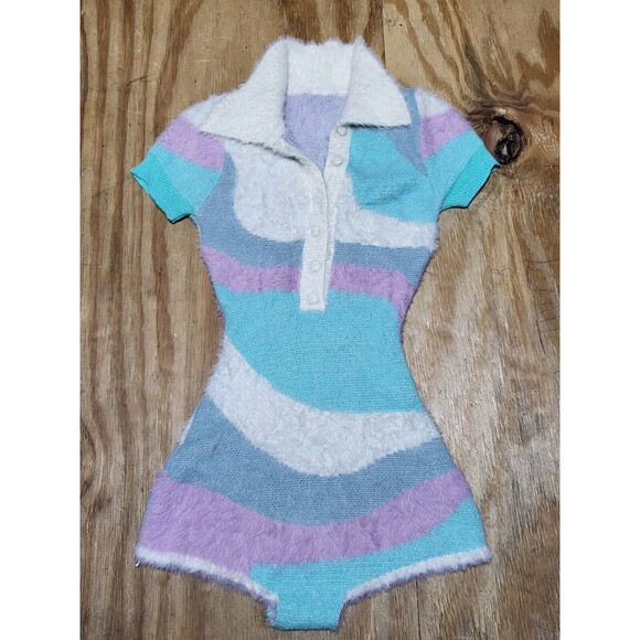 Interdee Shortsleeve Romber One Piece Jump Suit Women S Multicolor Knit @L1 - Picture 2 of 6